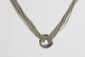 17.75" Tiffany & Co. 925 Silver Multi Chain Circle Necklace (74.21g.)