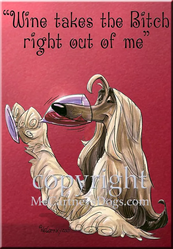 Afghan Hound - Wine Takes The Bitch - Cutting Board