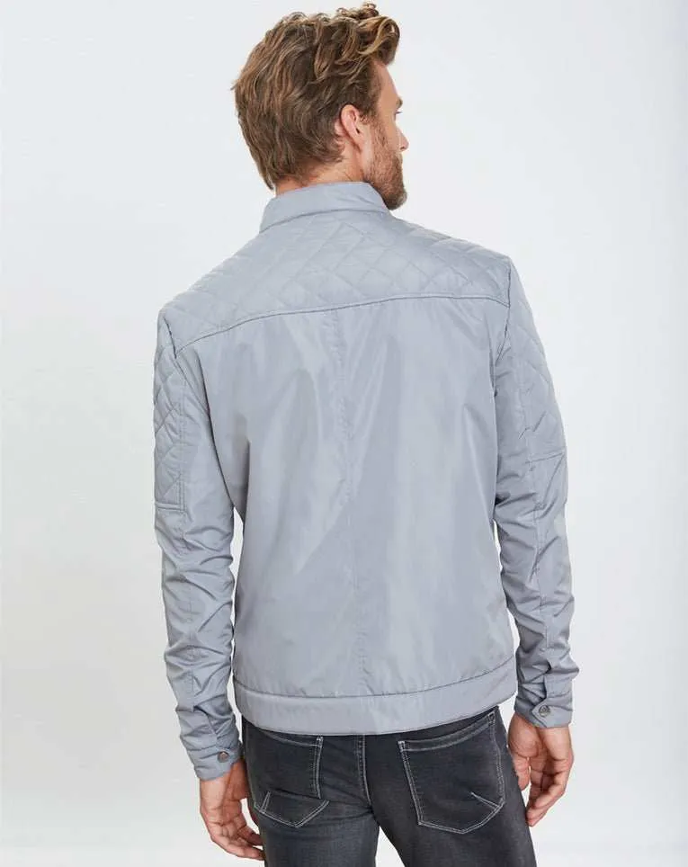 BLOUSON LÉGER COL MOTARD GRIS