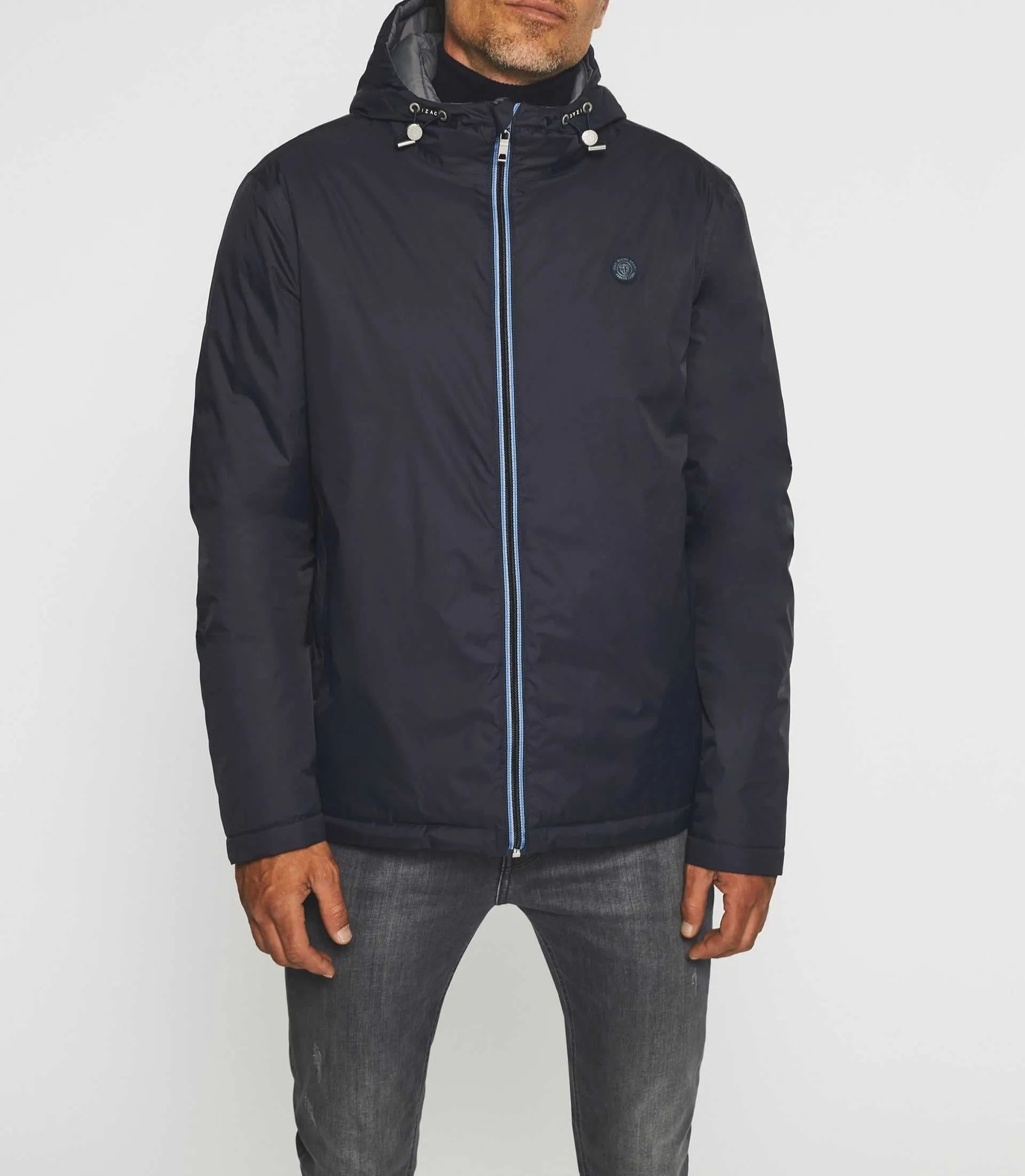 Blouson matelassé réversible marine et gris MORENO