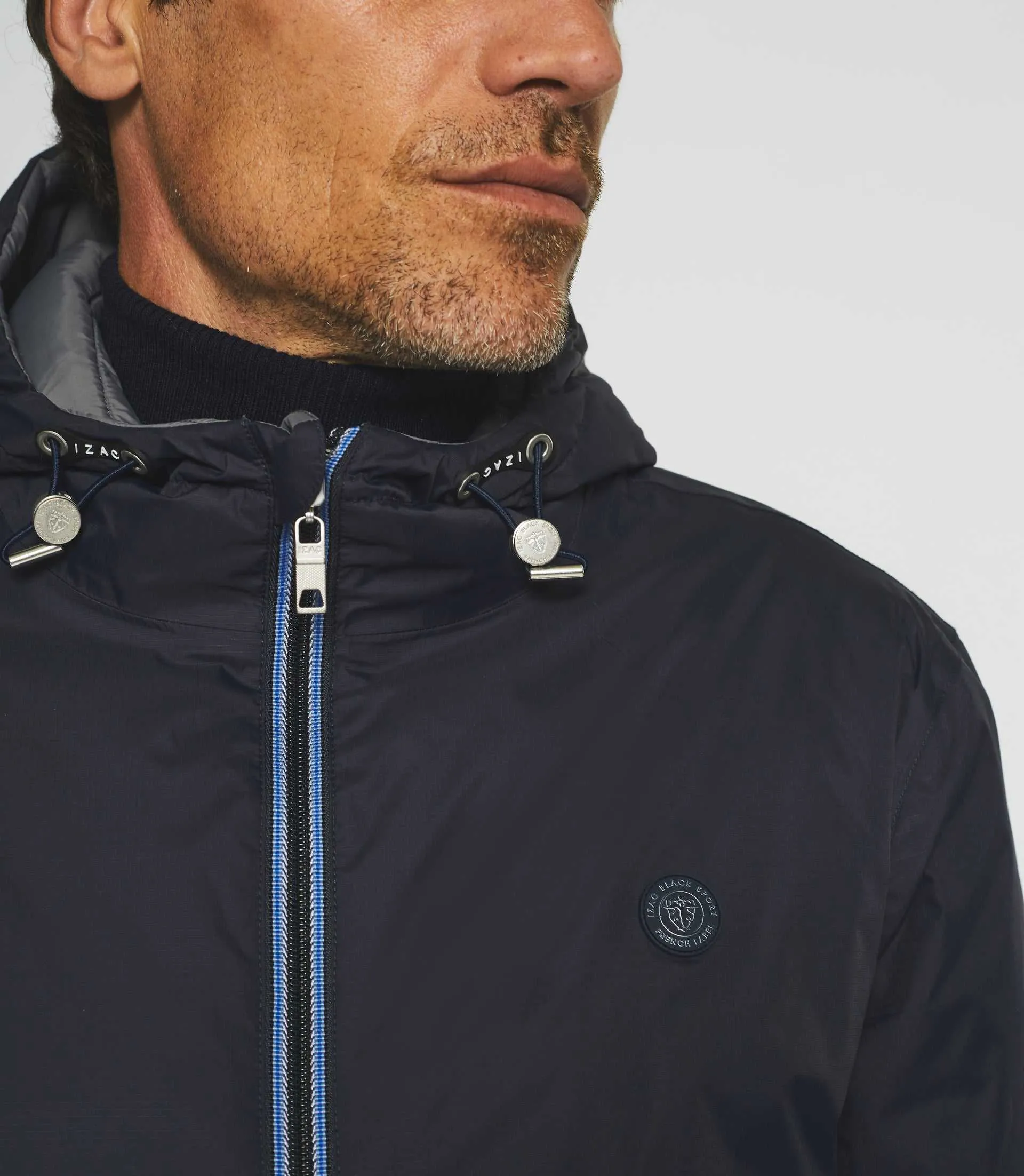 Blouson matelassé réversible marine et gris MORENO