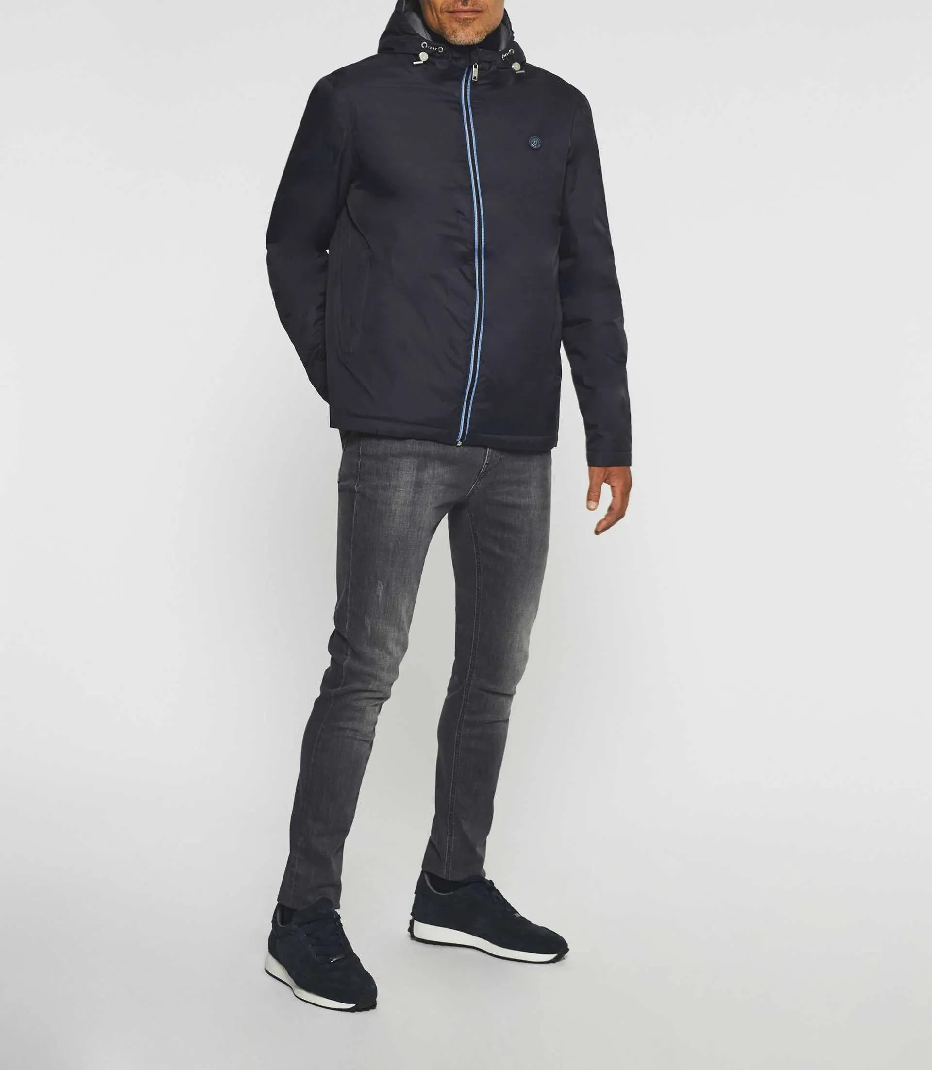 Blouson matelassé réversible marine et gris MORENO