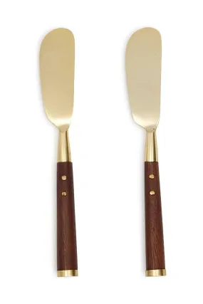 Brass Acacia Wood Spreaders