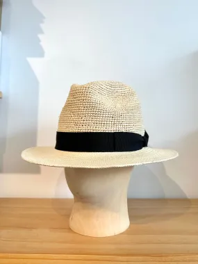 Cableami Natural & Black Crochet Panama Hat