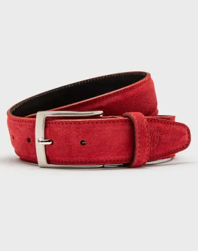 Ceinture cuir velours rouge